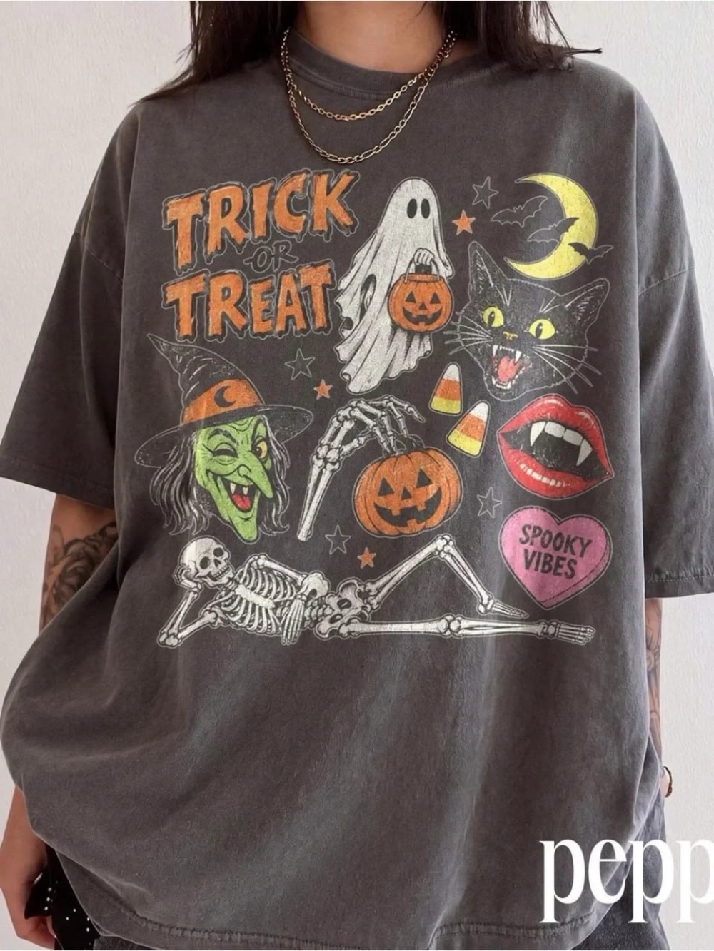 Comfort Colors Pepper Trick or Treat Halloween Graphic Tee